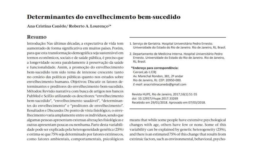 Determinantes do envelhecimento bem-sucedido