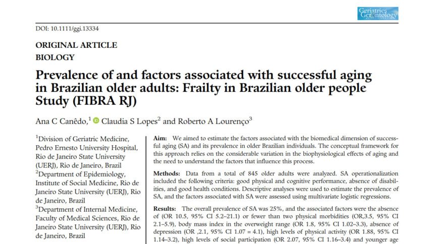 Prevalence of and factors associated with successful aging in Brazilian older adults: Frailty in Brazilian older people Study (FIBRA RJ)
